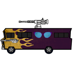 Size: 768x768 | Tagged: safe, artist:thatradhedgehog, derpibooru import, equestria girls, no pony, postcrush, postcrush tour bus, simple background, transparent background, twisted metal, winnebago