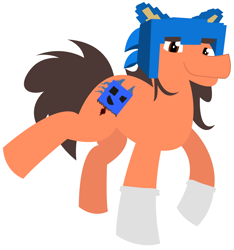 Size: 2590x2767 | Tagged: safe, artist:ethanepsc4, derpibooru import, clothes, cosplay, costume, female, mare, marker, messy mane, messy tail, simple background, solo, spongebobsonic10, tail, transgender oc, white background