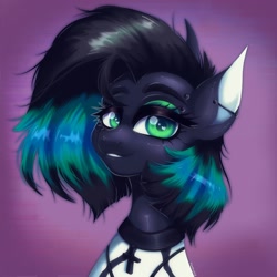 Size: 2048x2048 | Tagged: safe, artist:yumkandie, derpibooru import, oc, oc only, earth pony, clothes, ear piercing, earth pony oc, eyebrow piercing, female, piercing, rosary, solo