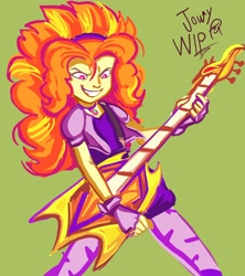 Size: 2062x2320 | Tagged: safe, artist:jowyb, derpibooru import, adagio dazzle, equestria girls, 2018, electric guitar, guitar, musical instrument, old art, solo