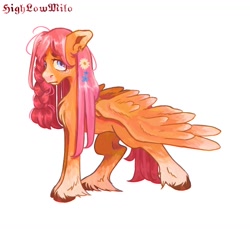 Size: 1460x1340 | Tagged: safe, artist:highlowmilo_, derpibooru import, fluttershy, pegasus, pony, braid, chest fluff, ear piercing, earring, female, flower, flower in hair, hooves, jewelry, looking at you, mare, piercing, simple background, solo, spread wings, unshorn fetlocks, white background, wings