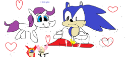 Size: 1628x751 | Tagged: safe, derpibooru import, rarity, anthro, pony, 1000 hours in ms paint, duo, heart, ren and stimpy, shipping, simple background, sonic the hedgehog (series)