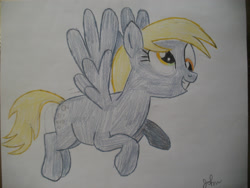 Size: 2828x2121 | Tagged: safe, artist:johnmarkee1995, derpibooru import, derpy hooves, pegasus, pony, 2013, female, high res, mare, simple background, solo, traditional art, white background
