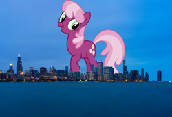 Size: 1600x1094 | Tagged: safe, artist:thegiantponyfan, derpibooru import, cheerilee, earth pony, pony, chicago, female, giant pony, giant/macro earth pony, giantess, highrise ponies, illinois, irl, macro, mare, mega giant, photo, ponies in real life