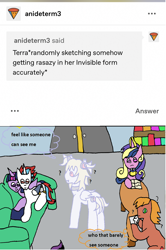 Size: 1174x1765 | Tagged: safe, artist:ask-luciavampire, derpibooru import, oc, alicorn, earth pony, pony, undead, vampire, ask, ask-canterlot-academy, invisible, tumblr