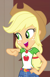 Size: 651x1000 | Tagged: safe, derpibooru import, screencap, applejack, better together, equestria girls, holidays unwrapped, cropped, cute, jackabetes, solo, the cider louse fools