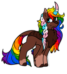 Size: 1260x1384 | Tagged: safe, artist:sexygoatgod, derpibooru import, oc, oc only, kirin, adoptable, female, pride, solo