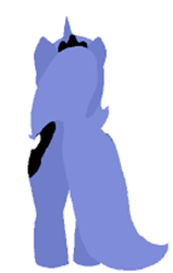 Size: 243x382 | Tagged: safe, artist:thepanther17fan, derpibooru import, princess luna, alicorn, pony, crown, female, horn, jewelry, mare, moon, rear view, regalia, s1 luna, simple background, white background