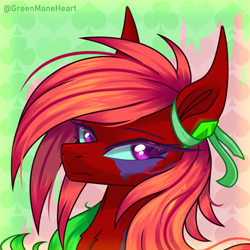 Size: 2000x2000 | Tagged: safe, artist:greenmaneheart, derpibooru import, oc, oc:jokey, pony, bust, female, mare, portrait, solo