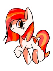 Size: 768x1024 | Tagged: safe, artist:pnpn_721, derpibooru import, oc, oc only, oc:poniko, earth pony, pony, female, looking at you, mare, raised hoof, raised leg, simple background, smiling, smiling at you, solo, white background