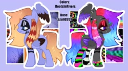 Size: 4096x2271 | Tagged: safe, artist:gothalite, derpibooru import, oc, oc only, pegasus, pony, base used, bedroom eyes, clothes, colored wings, duo, makeup, pegasus oc, socks, striped socks, two toned wings, wings