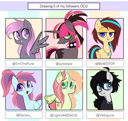 Size: 2723x2589 | Tagged: safe, artist:syrupyyy, derpibooru import, oc, oc only, earth pony, pegasus, pony, unicorn, emo, female, jewelry, mare, necklace, ponytail, six fanarts