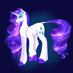 Size: 2048x2048 | Tagged: safe, artist:cha0sblue, derpibooru import, rarity, pony, unicorn, colored hooves, leonine tail, lidded eyes, smiling, solo, tail