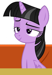 Size: 720x1031 | Tagged: safe, derpibooru import, twilight sparkle, twilight sparkle (alicorn), alicorn, pony, emoticlone, female, horn, mare, recolor, simple background, smiling, transparent background, wings