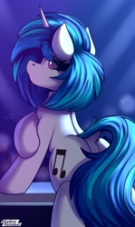 Size: 1250x2100 | Tagged: safe, artist:shadowreindeer, derpibooru import, dj pon-3, vinyl scratch, pony, unicorn, butt, chest fluff, dock, female, looking at you, looking back, looking back at you, mare, plot, solo, tail