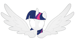 Size: 820x429 | Tagged: safe, derpibooru import, twilight sparkle, twilight sparkle (alicorn), alicorn, pony, emoticlone, female, glowing, glowing eyes, horn, mare, simple background, smiling, spread wings, transparent background, wings