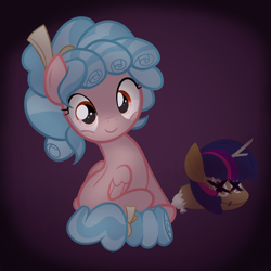 Size: 2000x2000 | Tagged: safe, artist:candy meow, derpibooru import, cozy glow, twilight sparkle, pegasus, pony, doll, female, filly, foal, high res, innocent, plushie, solo, toy, twilight sparkle plushie, x eyes