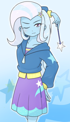 Size: 740x1280 | Tagged: safe, artist:batipin, derpibooru import, trixie, equestria girls, looking at you, one eye closed