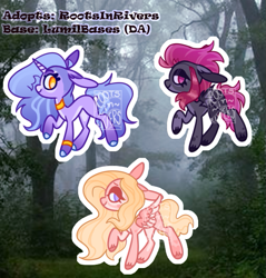 Size: 589x617 | Tagged: safe, artist:gothalite, derpibooru import, oc, oc only, earth pony, pegasus, pony, unicorn, base used, choker, earth pony oc, horn, pegasus oc, unicorn oc