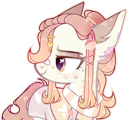 Size: 1280x1201 | Tagged: safe, artist:toffeelavender, derpibooru import, oc, oc only, earth pony, pony, base used, bust, clothes, ear fluff, ears, earth pony oc, female, heart, heart eyes, looking back, mare, scarf, simple background, smiling, solo, transparent background, wingding eyes