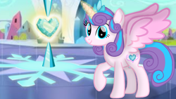 Size: 1280x720 | Tagged: safe, artist:mlplary6, derpibooru import, princess flurry heart, alicorn, pony, crystal empire, crystal heart, female, looking at you, mare, older, older flurry heart, smiling