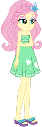 Size: 1024x3103 | Tagged: safe, artist:emeraldblast63, derpibooru import, fluttershy, equestria girls, alternate hairstyle, bare shoulders, clothes, dress, female, shoes, simple background, solo, transparent background, vector