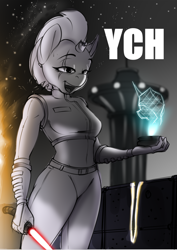 Size: 2480x3508 | Tagged: safe, artist:felixf, derpibooru import, tempest shadow, anthro, commission, star wars, ych sketch, your character here