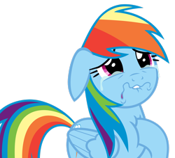 Size: 2570x2333 | Tagged: safe, artist:greenmachine987, derpibooru import, rainbow dash, pegasus, pony, parental glideance, crying, female, high res, lip bite, mare, simple background, solo, teary eyes, transparent background, vector