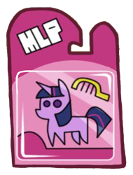 Size: 486x640 | Tagged: safe, artist:toongrowner, derpibooru import, edit, twilight sparkle, unicorn twilight, pony, unicorn, background removed, comb, female, horn, mare, package, simple background, toy, transparent background