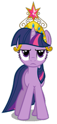 Size: 235x507 | Tagged: safe, derpibooru import, twilight sparkle, unicorn twilight, pony, unicorn, season 2, the return of harmony, big crown thingy, crown, element of magic, female, frown, horn, jewelry, mare, regalia, shadow, simple background, transparent background, twilight sparkle is not amused, unamused