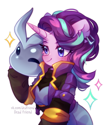 Size: 2511x3014 | Tagged: safe, artist:dedfriend, derpibooru import, starlight glimmer, pony, unicorn, clothes, high res, simple background, slime, slime rancher, solo, transparent background
