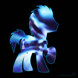 Size: 1000x1000 | Tagged: safe, artist:kp-shadowsquirrel, derpibooru import, doctor whooves, earth pony, pony, black background, male, silhouette, simple background, solo, stallion