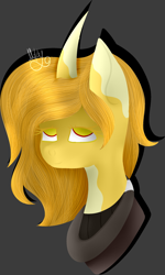 Size: 1543x2577 | Tagged: safe, artist:thecommandermiky, derpibooru import, pony, unicorn, bust, lanabeniko, ponified, simple background, solo, swtor charater