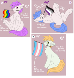 Size: 3695x3900 | Tagged: safe, artist:kianara, derpibooru import, oc, oc only, earth pony, pony, advertisement, commission, commission info, cute, demisexual pride flag, female, flag, for sale, gay pride flag, looking at you, male, price list, price tag, prices, pride, pride flag, pride month, pride ponies, transgender pride flag, ych example, your character here
