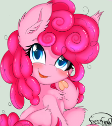 Size: 2218x2500 | Tagged: safe, artist:freefraq, derpibooru import, pinkie pie, earth pony, pony, cute, diapinkes, ear fluff, ears, female, filly, filly pinkie pie, foal, solo, tongue, tongue out, younger