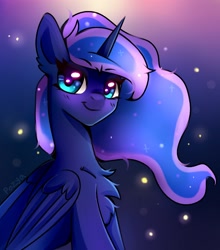 Size: 1406x1600 | Tagged: safe, artist:pozya1007, derpibooru import, princess luna, alicorn, pony, chest fluff, female, mare, solo