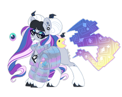 Size: 1402x1109 | Tagged: safe, artist:shady-bush, derpibooru import, earth pony, original species, clothes, floppy disk, hoodie, scented pony, simple background, solo, transparent background