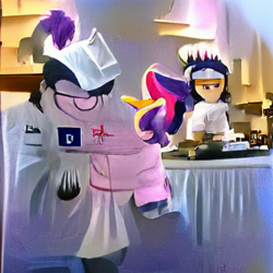 Size: 400x400 | Tagged: safe, derpibooru import, twilight sparkle, human, chef, starry.ai