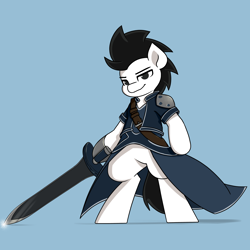 Size: 5000x5000 | Tagged: safe, artist:vipy, derpibooru import, oc, oc:vipy, earth pony, pony, bipedal, sword, weapon