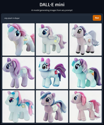 Size: 768x923 | Tagged: safe, derpibooru import, machine learning generated, dall·e mini, diaper, foal, plushie