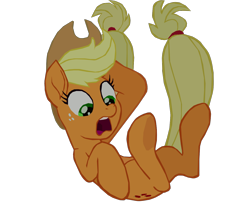 Size: 1280x1087 | Tagged: safe, artist:benpictures1, applejack, earth pony, pony, my little pony: the movie, applejack's hat, clothes, cowboy hat, cute, falling, female, hat, inkscape, jackabetes, mare, open mouth, simple background, transparent background, vector