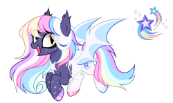 Size: 2063x1226 | Tagged: safe, artist:moonbatz, derpibooru import, oc, bat pony, pony, base used, female, heterochromia, mare, simple background, solo, transparent background