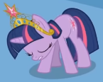 Size: 145x116 | Tagged: safe, derpibooru import, edit, edited screencap, screencap, twilight sparkle, unicorn twilight, pony, unicorn, season 2, the return of harmony, big crown thingy, chaos, cropped, crown, discorded landscape, element of magic, eyes closed, female, horn, jewelry, mare, picture for breezies, regalia, youtube link