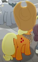 Size: 284x454 | Tagged: safe, derpibooru import, screencap, applejack, rainbow roadtrip, butt, cropped, plot, solo focus