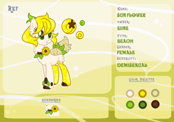 Size: 1000x700 | Tagged: safe, artist:eiine, derpibooru import, oc, oc only, oc:sun flower, original species, pony, aqua equos, closed species, reference sheet, solo