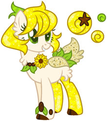 Size: 799x908 | Tagged: safe, artist:eiine, derpibooru import, oc, oc only, oc:sun flower, original species, pony, aqua equos, closed species, cloven hooves, ear fluff, ears, full body, grin, outline, simple background, smiling, solo, standing, transparent background, white outline