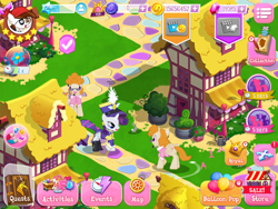 Size: 2048x1536 | Tagged: safe, derpibooru import, screencap, lucy packard, pipsqueak, rarity, ancient wonderbolts uniform, duplication, error, game screencap, gameloft, gameloft shenanigans, glitch, sgt. rarity