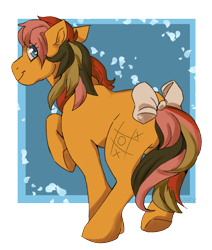 Size: 1314x1546 | Tagged: safe, artist:cinnamonsparx, derpibooru import, pony, g1, bow, solo, tail, tail bow, tic tac toe (g1)