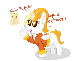 Size: 1222x1018 | Tagged: safe, artist:xppp1n, oc, oc:dyx, alicorn, black sclera, cat eyes, dialogue, female, filly, foal, pizza, solo