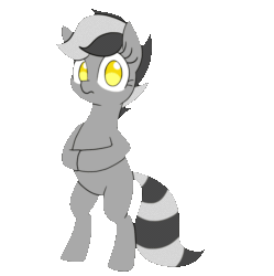 Size: 1196x1200 | Tagged: safe, artist:wafflecakes, ponerpics import, oc, oc only, oc:bandy cyoot, earth pony, pony, animated, bipedal, butt, female, gif, looking at you, looking back, mare, plot, raised tail, simple background, tail, transparent background